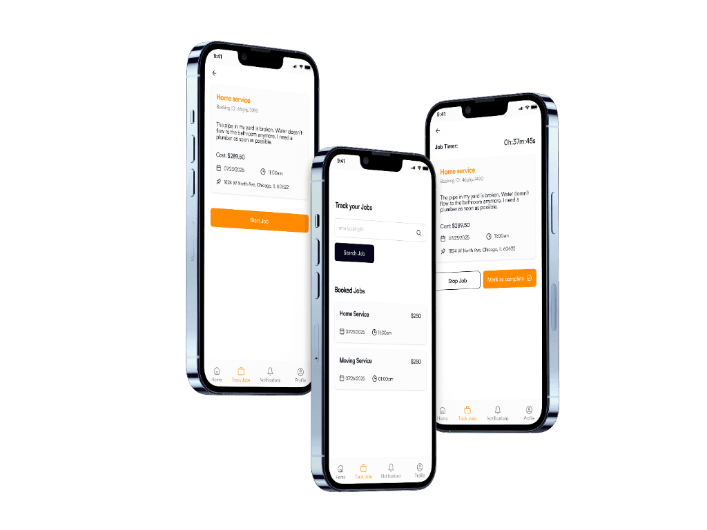 Oxtago Real-Time Job Tracking Interface